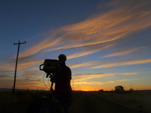 Terry is Silhouetted by Sunset